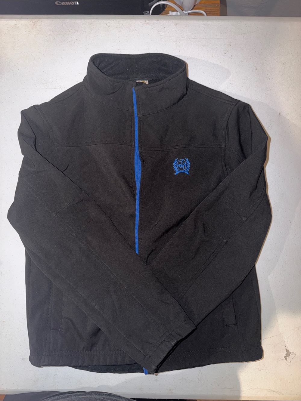 Cinch Black Jacket with Blue Trim - Kids Lightweight Jacket